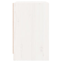 Comodino Bianco 40x31x50 cm in Legno Massello di Pino 808125