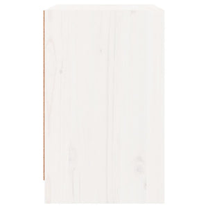 Comodino-Tavolino da notte Bianco 40x31x50 cm in Legno Massello di Pino