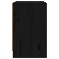 Comodini 2 pz Neri 40x31x50 cm in Legno Massello di Pino 808132