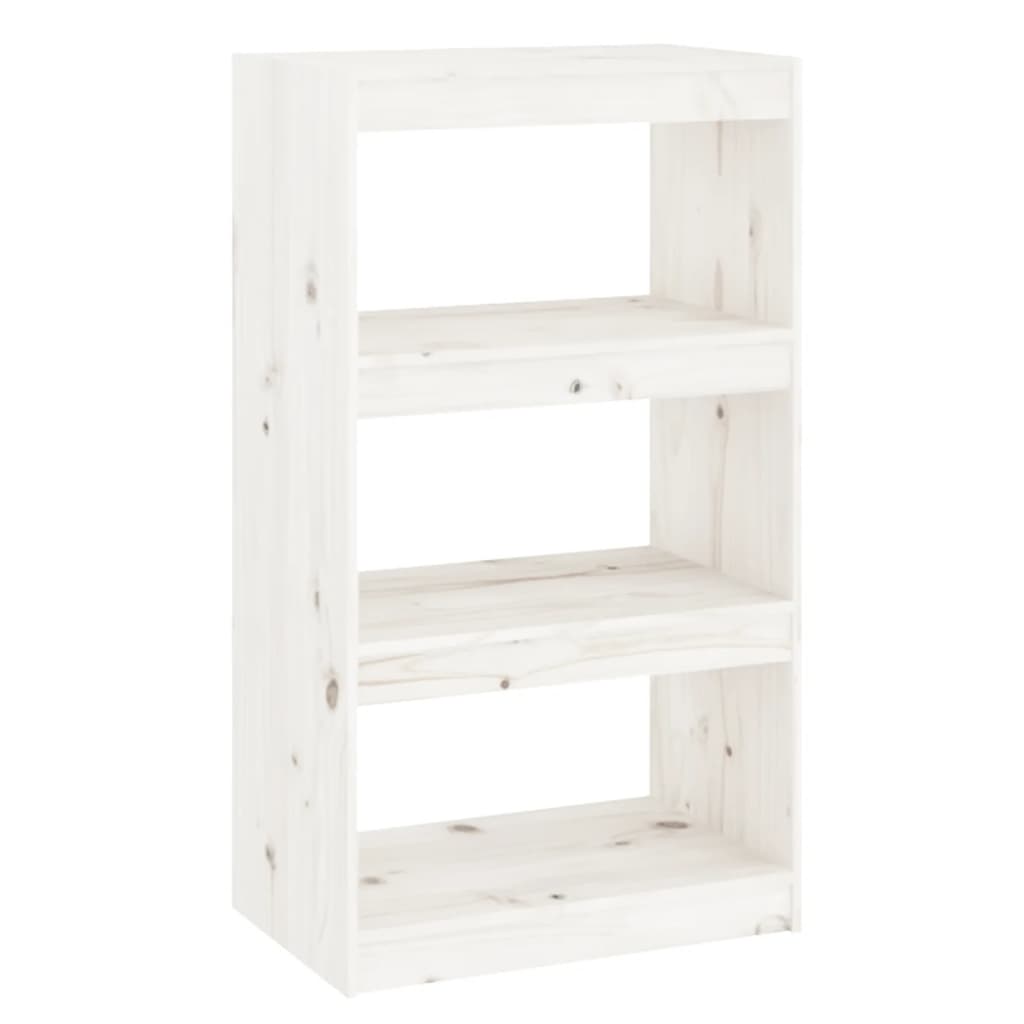 Libreria/Divisorio Bianco 60x30x103,5 cm Legno Massello di Pino cod mxl 11887