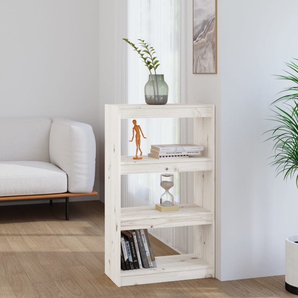 Libreria/Divisorio Bianco 60x30x103,5 cm Legno Massello di Pino cod mxl 11887