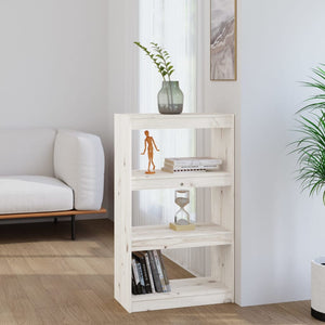 Libreria/Divisorio Bianco 60x30x103,5 cm Legno Massello di Pino cod mxl 11887