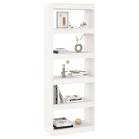 Libreria/Divisorio Bianco 60x30x167,5 cm in Massello di Pino 808174