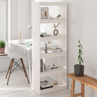 Libreria/Divisorio Bianco 60x30x167,5 cm in Massello di Pino 808174