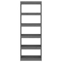 Libreria/Divisorio Grigio 60x30x167,5 cm in Massello di Pino 808175