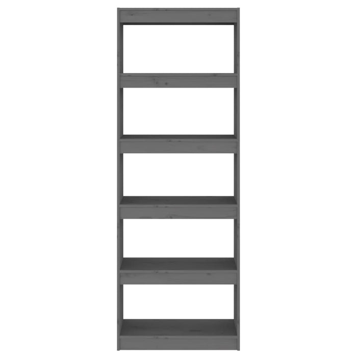 Libreria/Divisorio Grigio 60x30x167,5 cm in Massello di Pino 808175