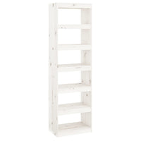 Libreria/Divisorio Bianco 60x30x199,5 cm Legno Massello di Pino 808179