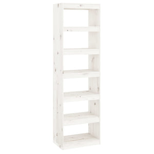 Libreria/Divisorio Bianco 60x30x199,5 cm Legno Massello di Pino 808179