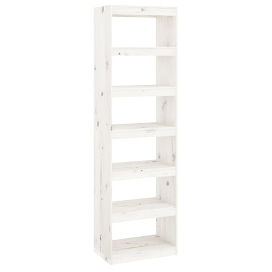 Libreria/Divisorio Bianco 60x30x199,5 cm Legno Massello di Pino 808179