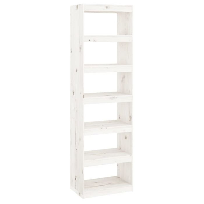 Libreria/Divisorio Bianco 60x30x199,5 cm Legno Massello di Pino 808179