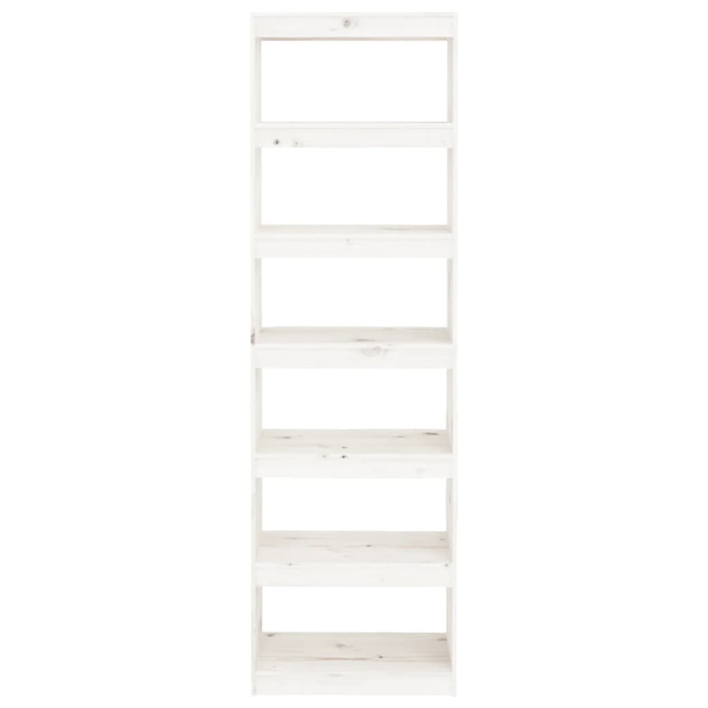 Libreria/Divisorio Bianco 60x30x199,5 cm Legno Massello di Pino 808179