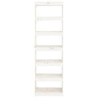 Libreria/Divisorio Bianco 60x30x199,5 cm Legno Massello di Pino 808179