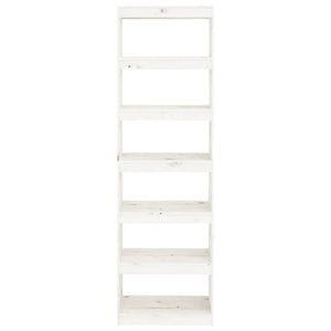 Libreria/Divisorio Bianco 60x30x199,5 cm Legno Massello di Pino 808179