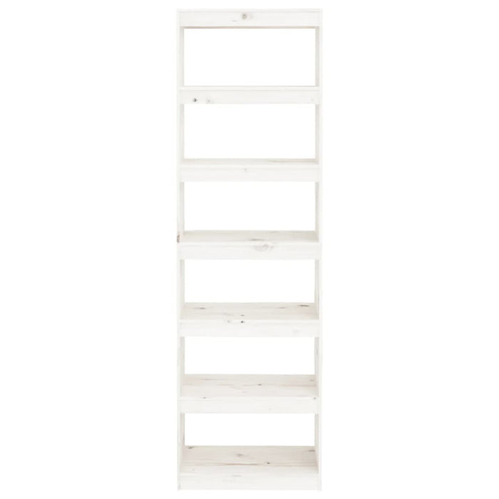 Libreria/Divisorio Bianco 60x30x199,5 cm Legno Massello di Pino 808179