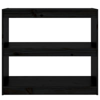Libreria/Divisorio Nero 80x30x71,5 cm in Legno Massello di Pino 808187