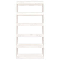 Libreria/Divisorio Bianco 80x30x167,4 cm Legno Massello di Pino cod mxl 11876