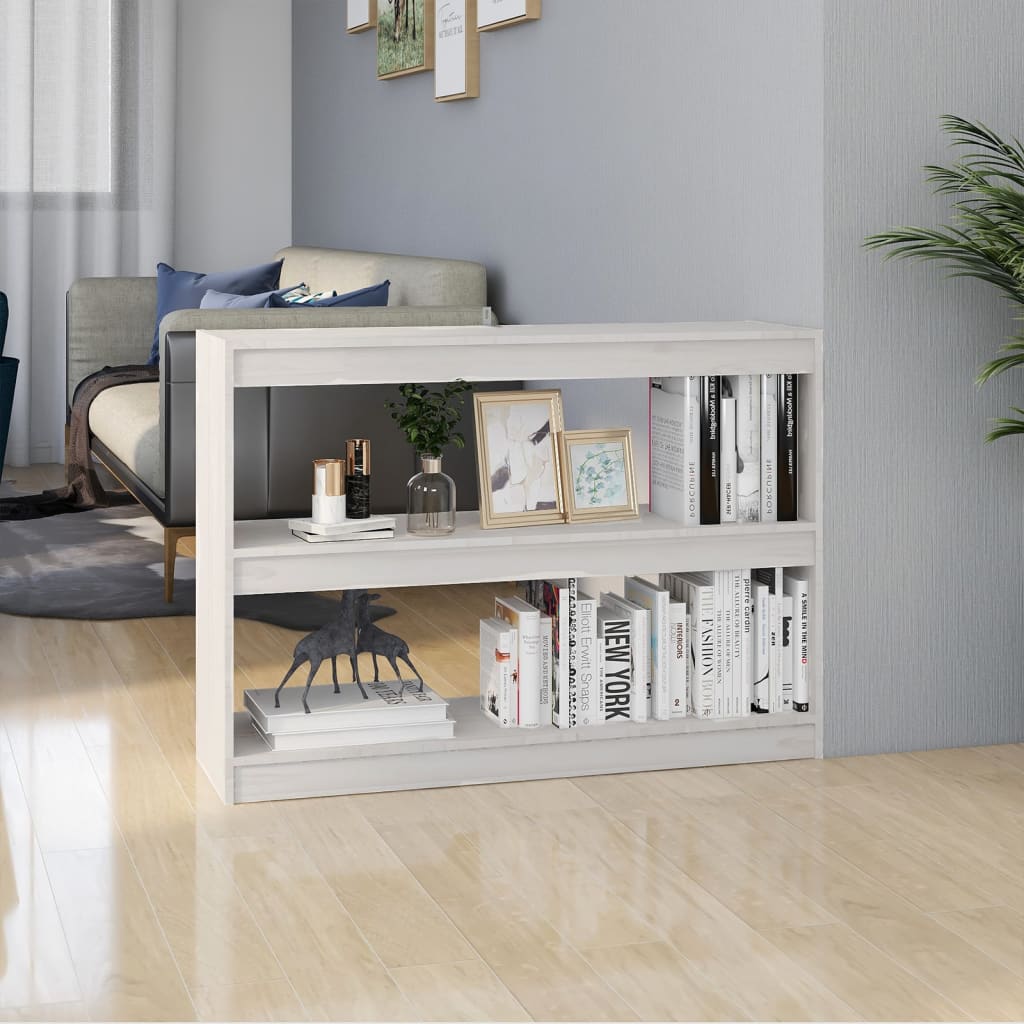 Libreria/Divisorio Bianco 100x30x71,5 cm Legno Massello di Pino cod mxl 19760