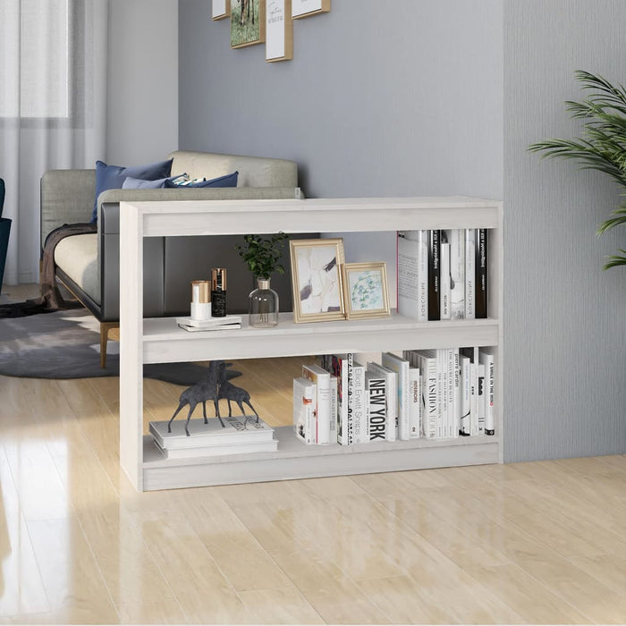 Libreria/Divisorio Bianco 100x30x71,5 cm Legno Massello di Pino cod mxl 19760