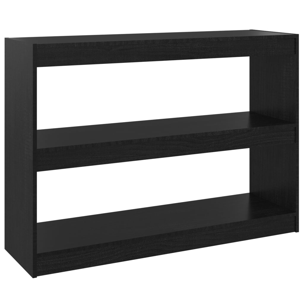 Libreria/Divisorio Nero 100x30x71,5cm in Legno Massello di Pino cod mxl 22636