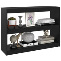 Libreria/Divisorio Nero 100x30x71,5cm in Legno Massello di Pino cod mxl 22636