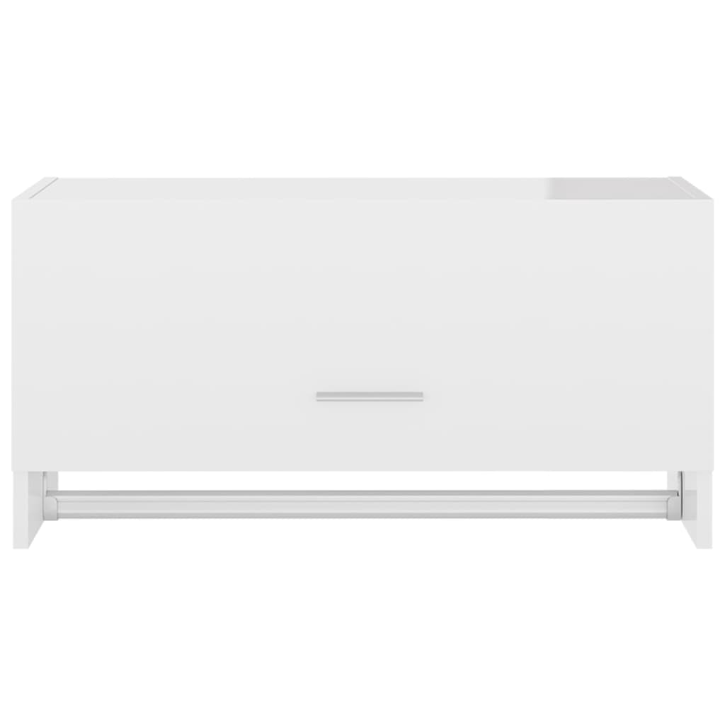 Armadio Bianco Lucido 70x32,5x35 cm in Legno Multistrato 808248