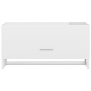 Armadio Bianco Lucido 70x32,5x35 cm in Legno Multistrato 808248
