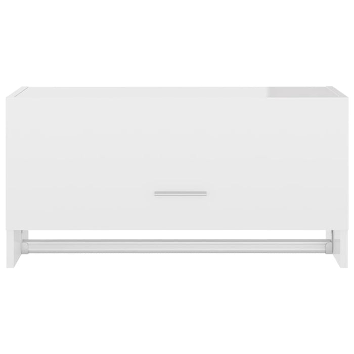 Armadio Bianco Lucido 70x32,5x35 cm in Legno Multistrato 808248