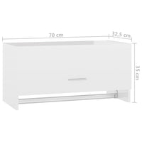 Armadio Bianco Lucido 70x32,5x35 cm in Legno Multistrato 808248