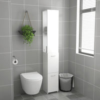 Armadietto Bagno Bianco Lucido 25x26,5x170 cm Legno Multistrato 808437