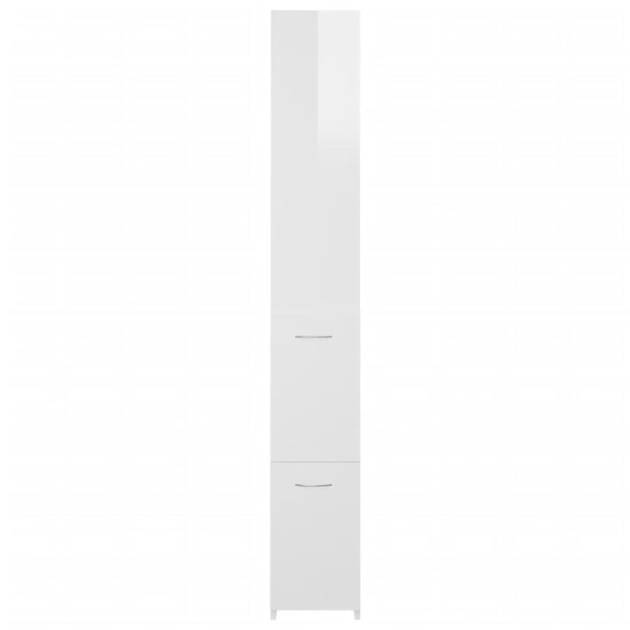 Armadietto Bagno Bianco Lucido 25x26,5x170 cm Legno Multistrato 808437