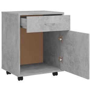 Mobiletto con Ruote Grigio Cemento 45x38x54cm Legno Multistrato 808444