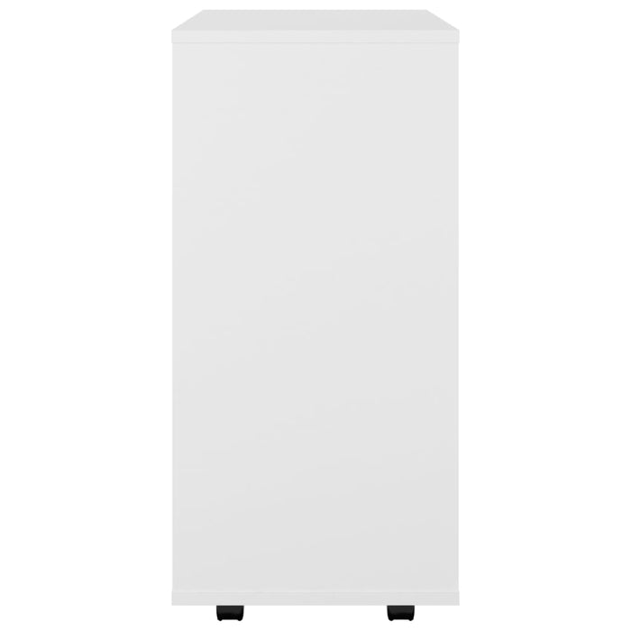 Mobiletto con Rotelle Bianco 60x35x75cm in Legno Ingegnerizzato 808449