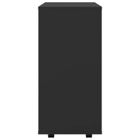 Mobiletto con Ruote Nero 60x35x75 cm in Legno Multistrato 808450