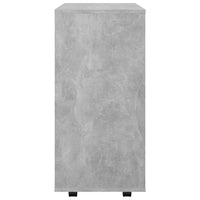 Mobiletto con Ruote Grigio Cemento 60x35x75cm Legno Multistrato