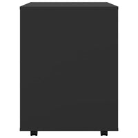 Mobiletto con Ruote Nero 60x53x72 cm in Legno Multistrato 808459