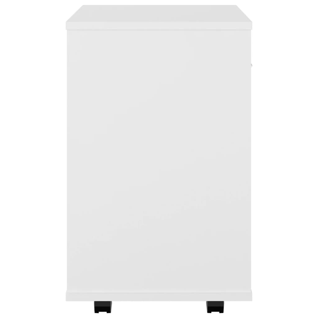 Mobiletto con Ruote Bianco 46x36x59 cm in Legno Multistrato 808467