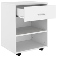 Mobiletto con Ruote Bianco 46x36x59 cm in Legno Multistrato 808467