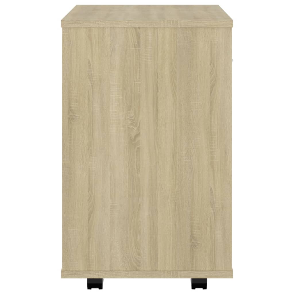 Mobiletto con Ruote Rovere Sonoma 46x36x59 cm Legno Multistrato