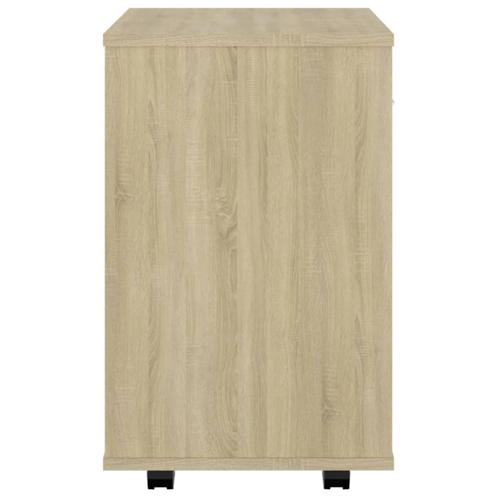 Mobiletto con Ruote Rovere Sonoma 46x36x59 cm Legno Multistrato