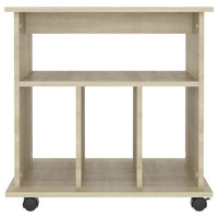 Mobiletto con Ruote Rovere Sonoma 60x45x60 cm Legno Multistrato