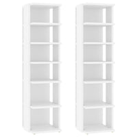 Scarpiere 2 pz Bianche 27,5x27x102 cm in Legno Multistrato 808486