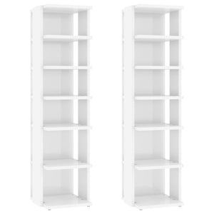 Scarpiere 2 pz Bianco Lucido 27,5x27x102 cm 808498