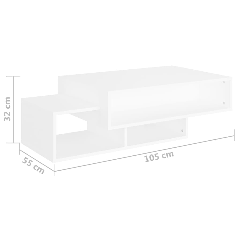 Tavolino da Salotto Bianco 102x55x42 cm Legno Legno Multistrato 808522