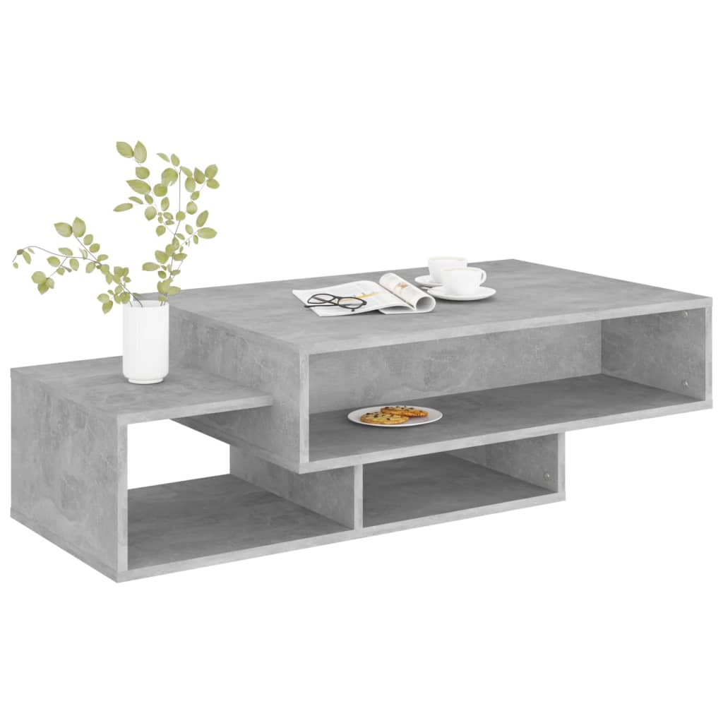 Tavolino da Salotto Grigio Cemento 105x55x32 cm in Truciolato 808526