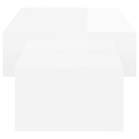 Tavolino da Salotto Bianco Lucido 105x55x32 cm in Truciolato