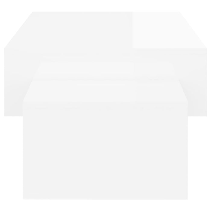 Tavolino da Salotto Bianco Lucido 105x55x32 cm in Truciolato