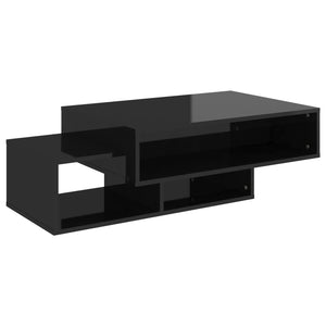 Tavolino da Salotto Nero Lucido 105x55x32 cm in Truciolato 808529