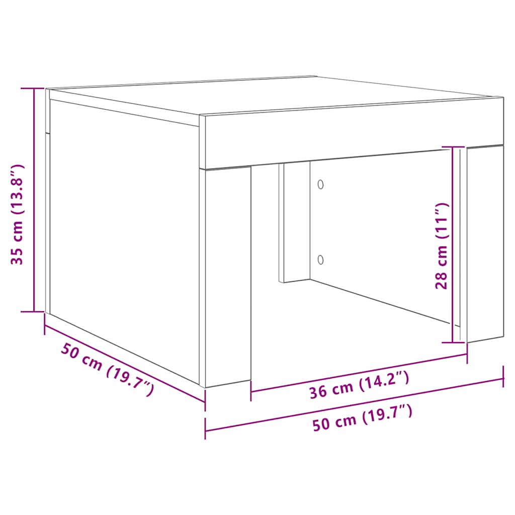 Tavolino da Salotto Bianco 50x50x35 cm in Truciolato 808549