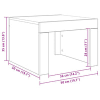 Tavolino da Salotto Bianco 50x50x35 cm in Truciolato 808549