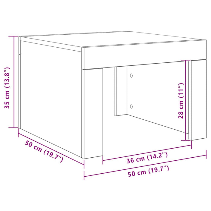 Tavolino da Salotto Bianco 50x50x35 cm in Truciolato 808549